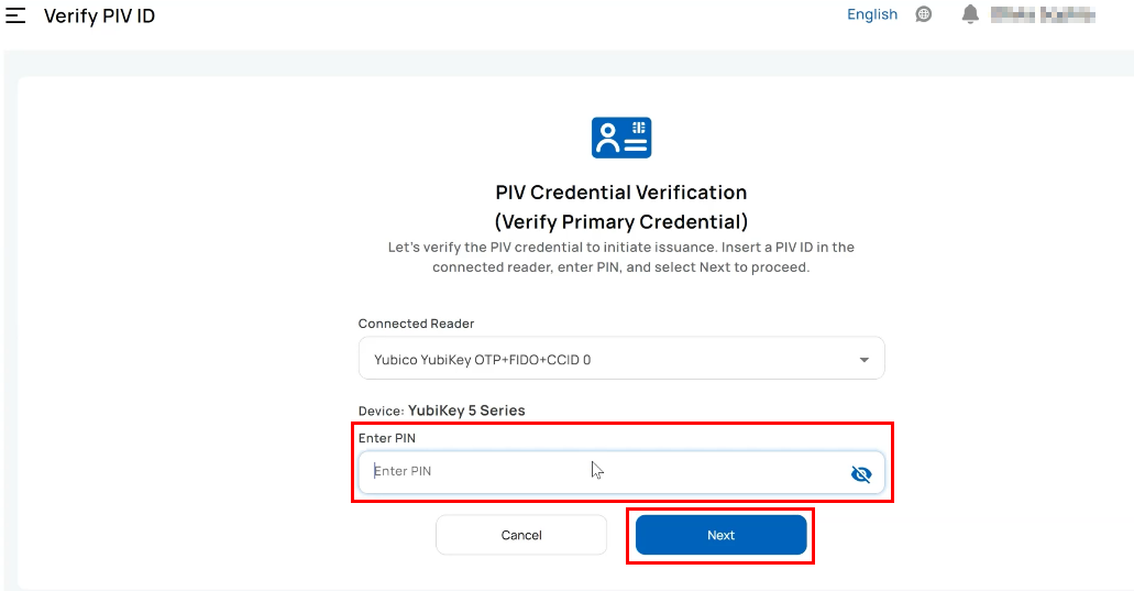 Operator - PIV Credential Verification