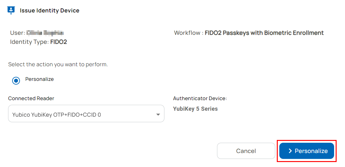 Operator - Issue Derived FIDO2